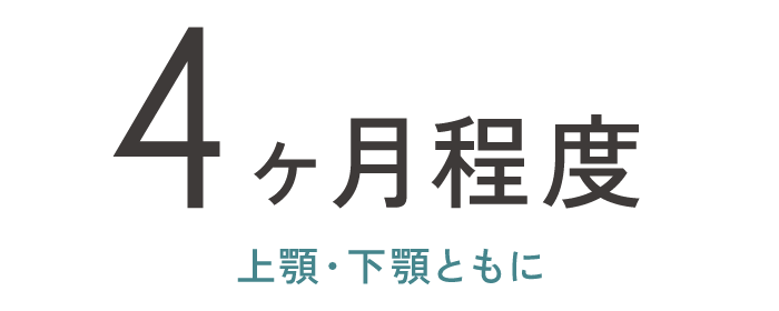 4ヶ月程度（上顎・下顎ともに）